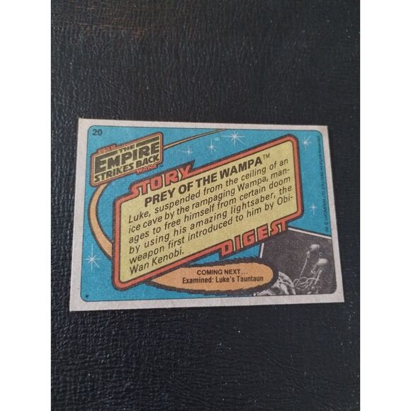 1980 Topps Star Wars Empire Strikes Back Card #20 Prey Of The Wampa - Picture 2 of 2